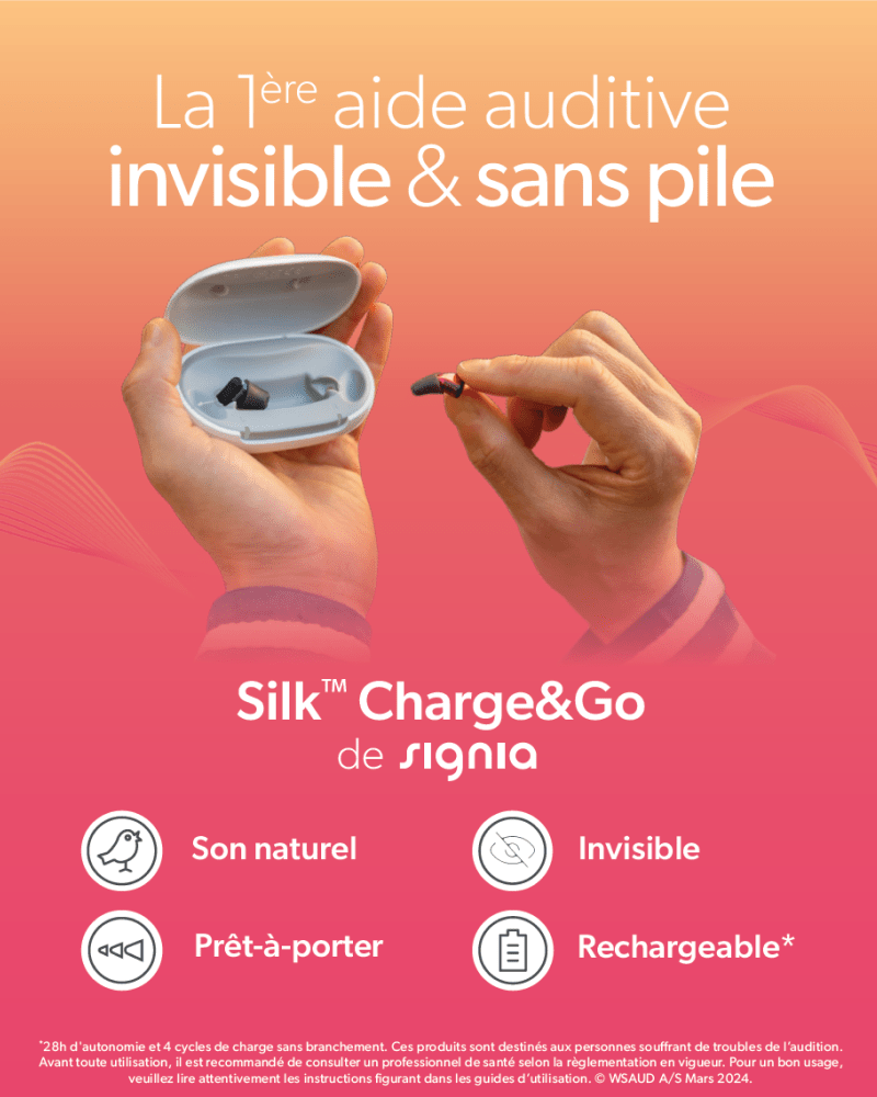 Silk Charge&Co de Signia : la 1ère aide auditive invisible et sans pile